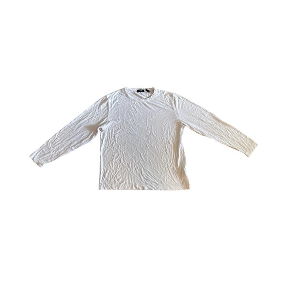 Men XL Theory Gaskell NL Anemone White Long Sleeve Crewneck Shirt Top Tee - Picture 2 of 5